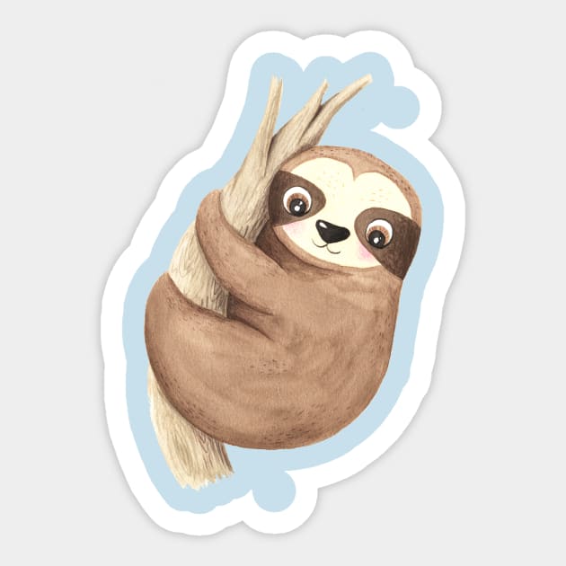 Cute Baby Sloth Sticker by FunnyMoonCosmic